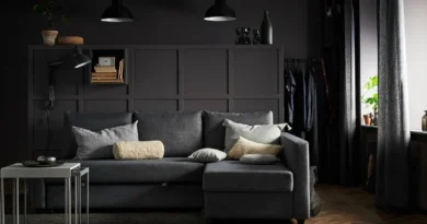 IKEA sofá cama gris oscuro / negro barato