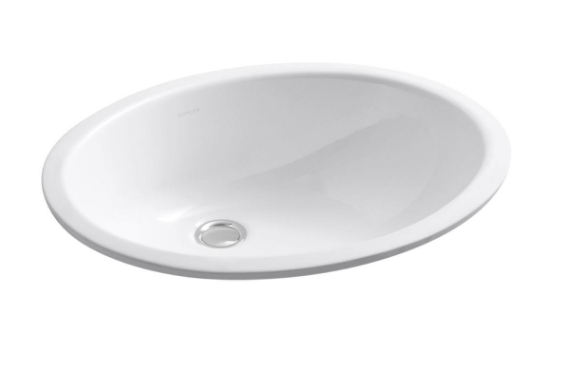 Kohler Deering oval bathroom sink drain stopper size and details